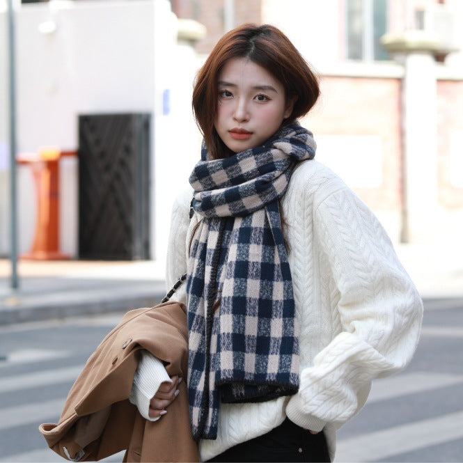 Women's High-grade Plaid Shawl Autumn Versatile Fashion Scarfs