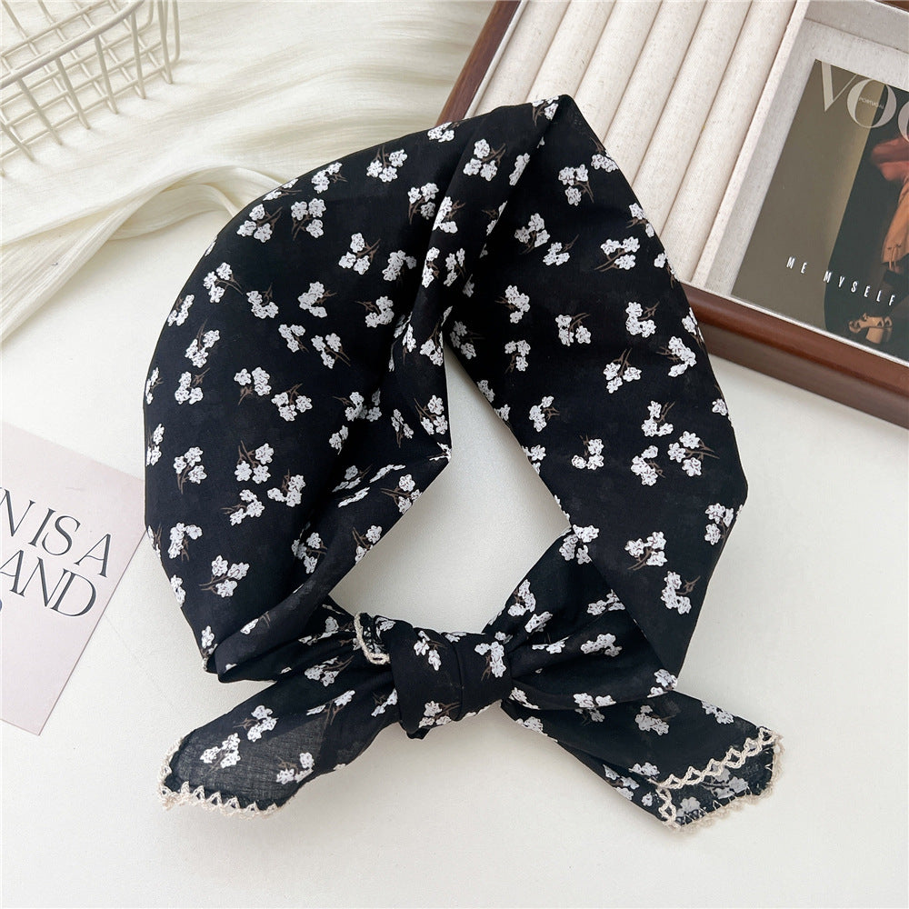 Women's Korean Style Small Square Towel Silk For Soft Scarfs