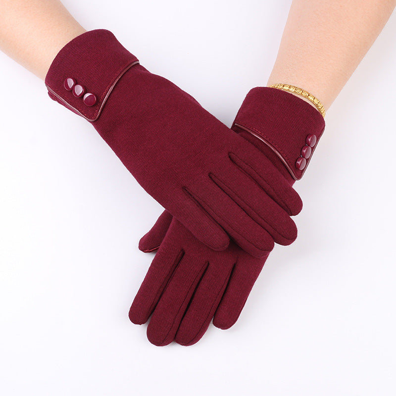 Women's Fleece-lined Warm Veet Riding Winter Snow Gloves