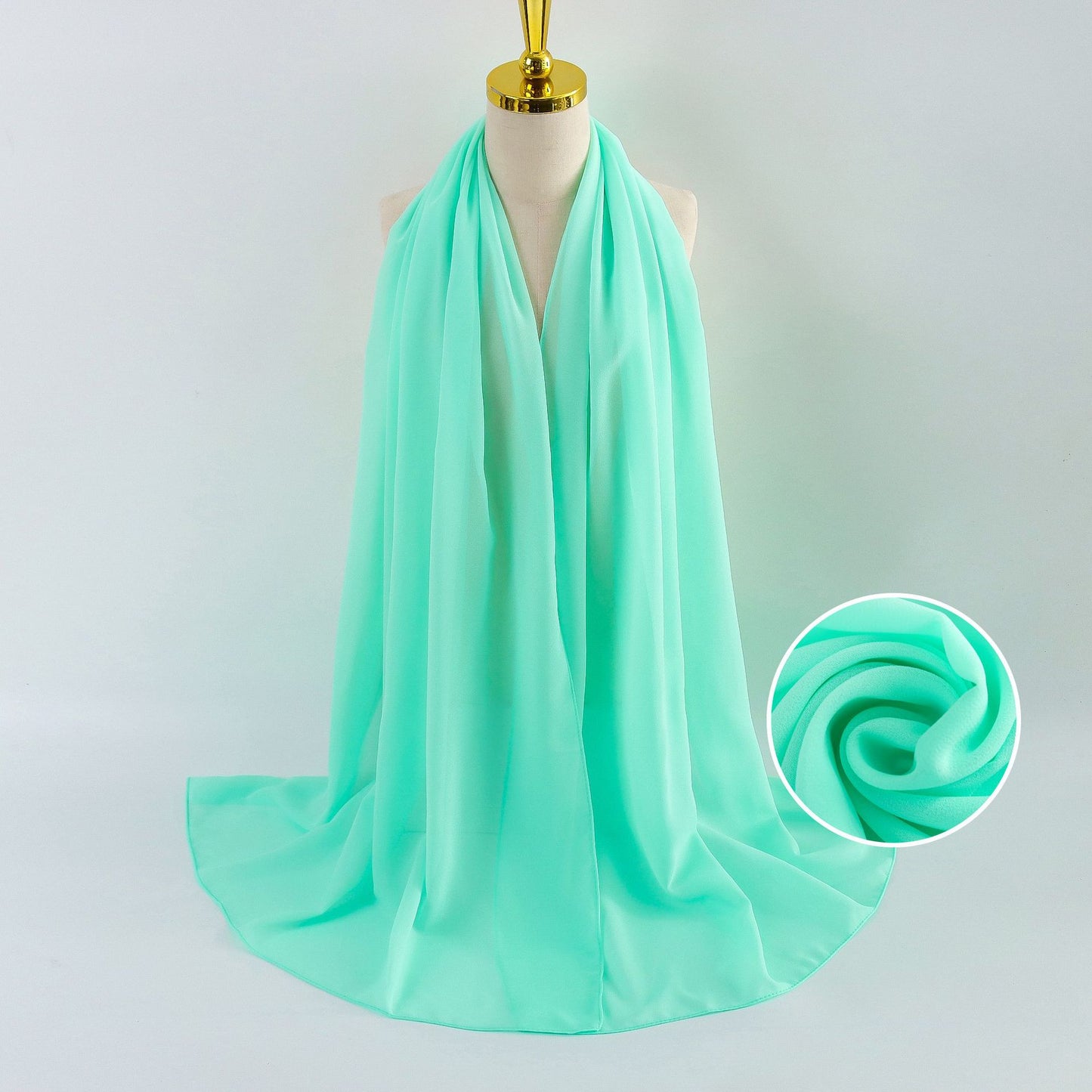 Women's Pearl Chiffon Solid Color Bubble Bag Scarfs