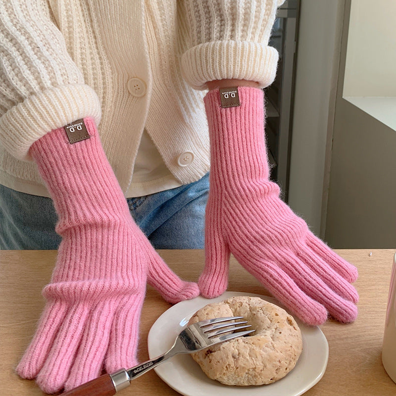 Women's Winter Wool Touch Screen Warm Korean Gloves