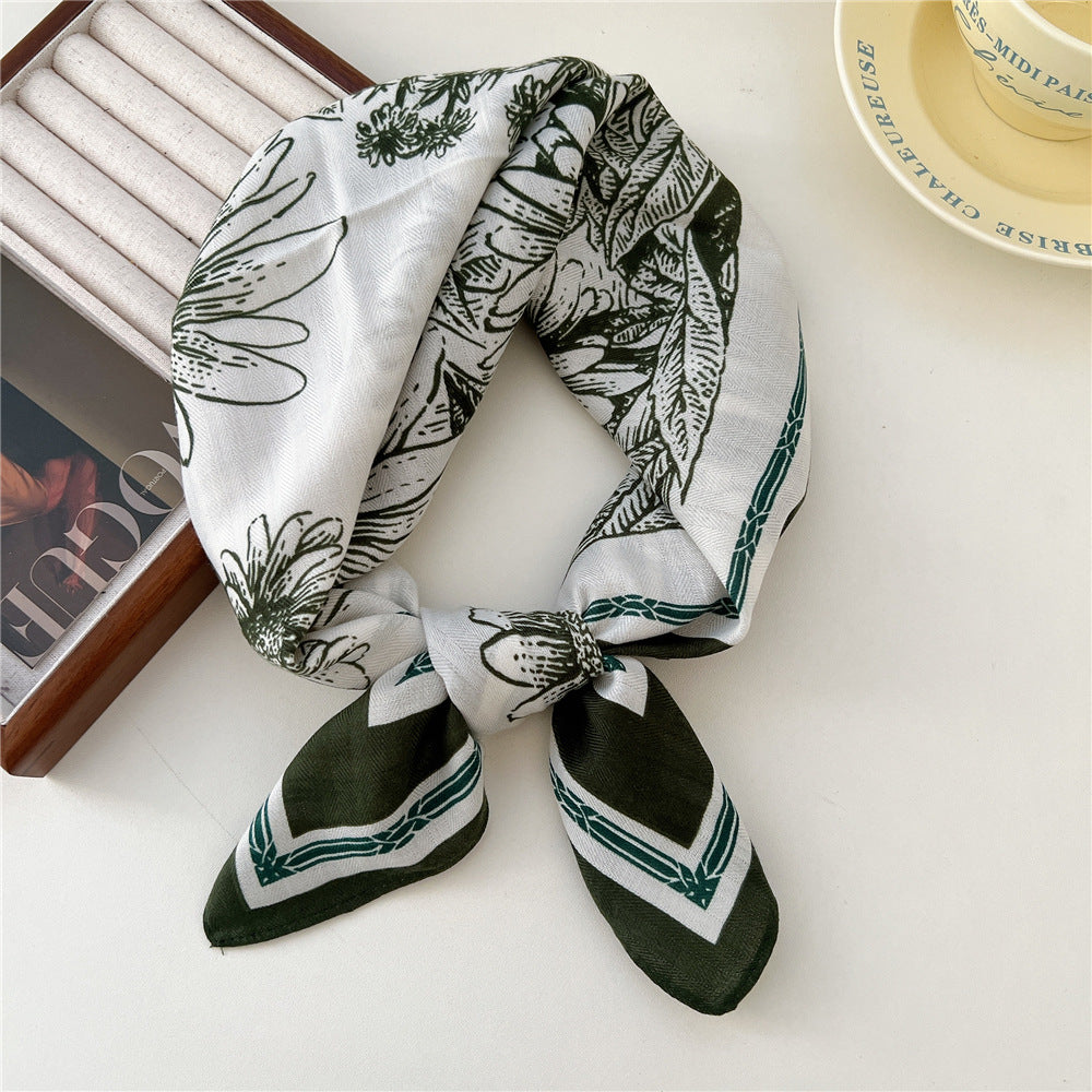 Women's Paisley Fashionable Elegant Cotton Linen Small Scarfs