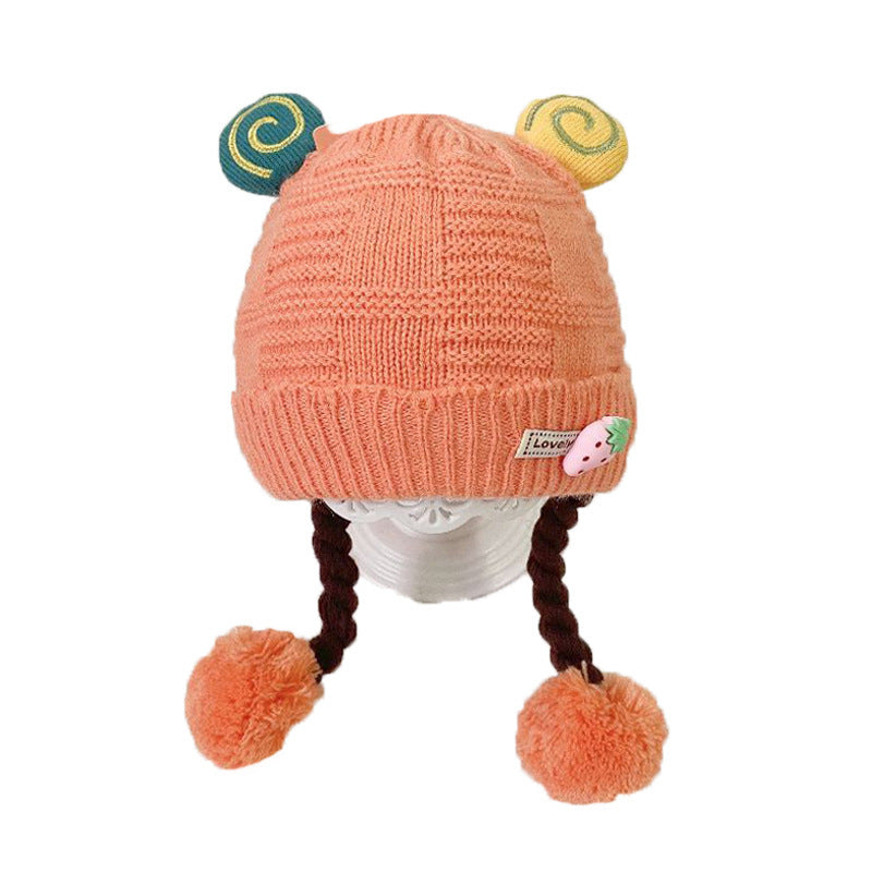 Knitted Cute Wig Infant Pullover Keep Kids' Headwear