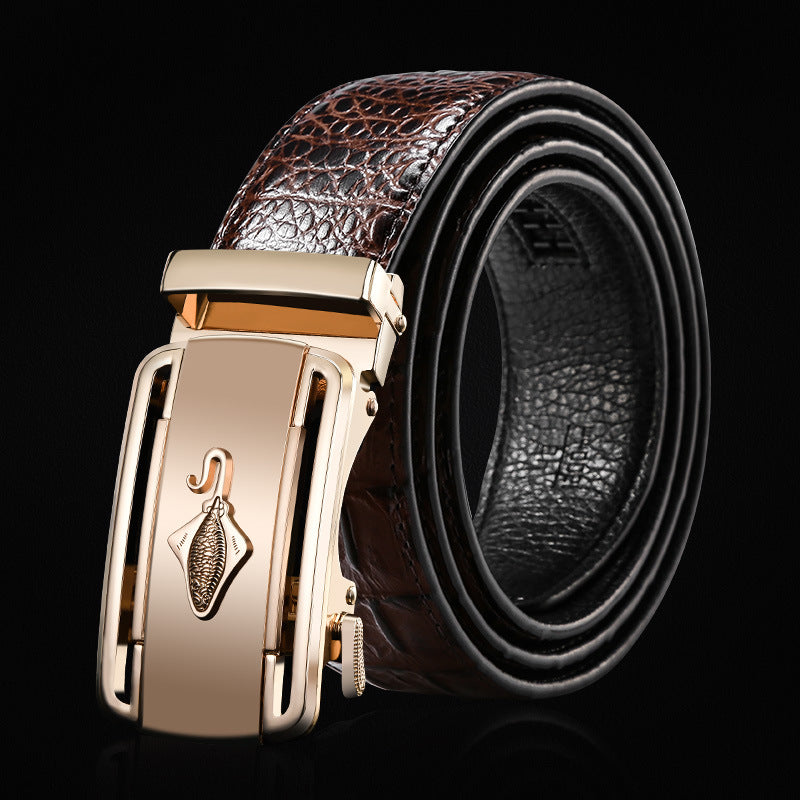 Men's Genuine Leather Crocodile Pattern Man's Automatic Belts