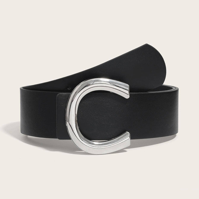 Sense Korean Fashion Buckle Niche Black Belts