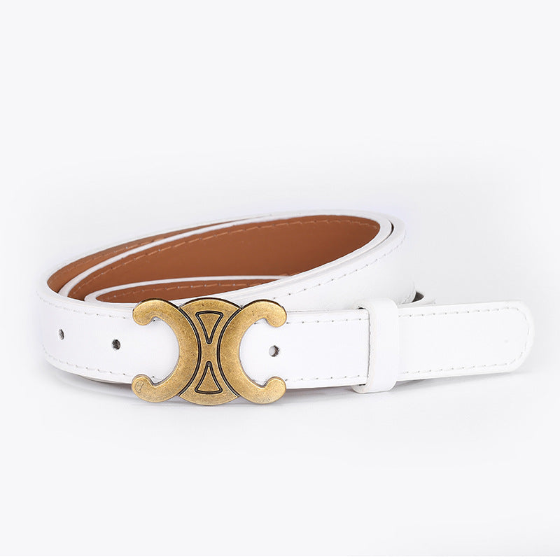 Women's Letters Smooth Buckle Jeans Decorative Fashion Belts