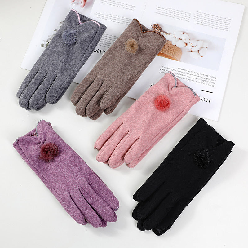 Women's Cycling Driving Touch Screen Fleece-lined Windproof Gloves