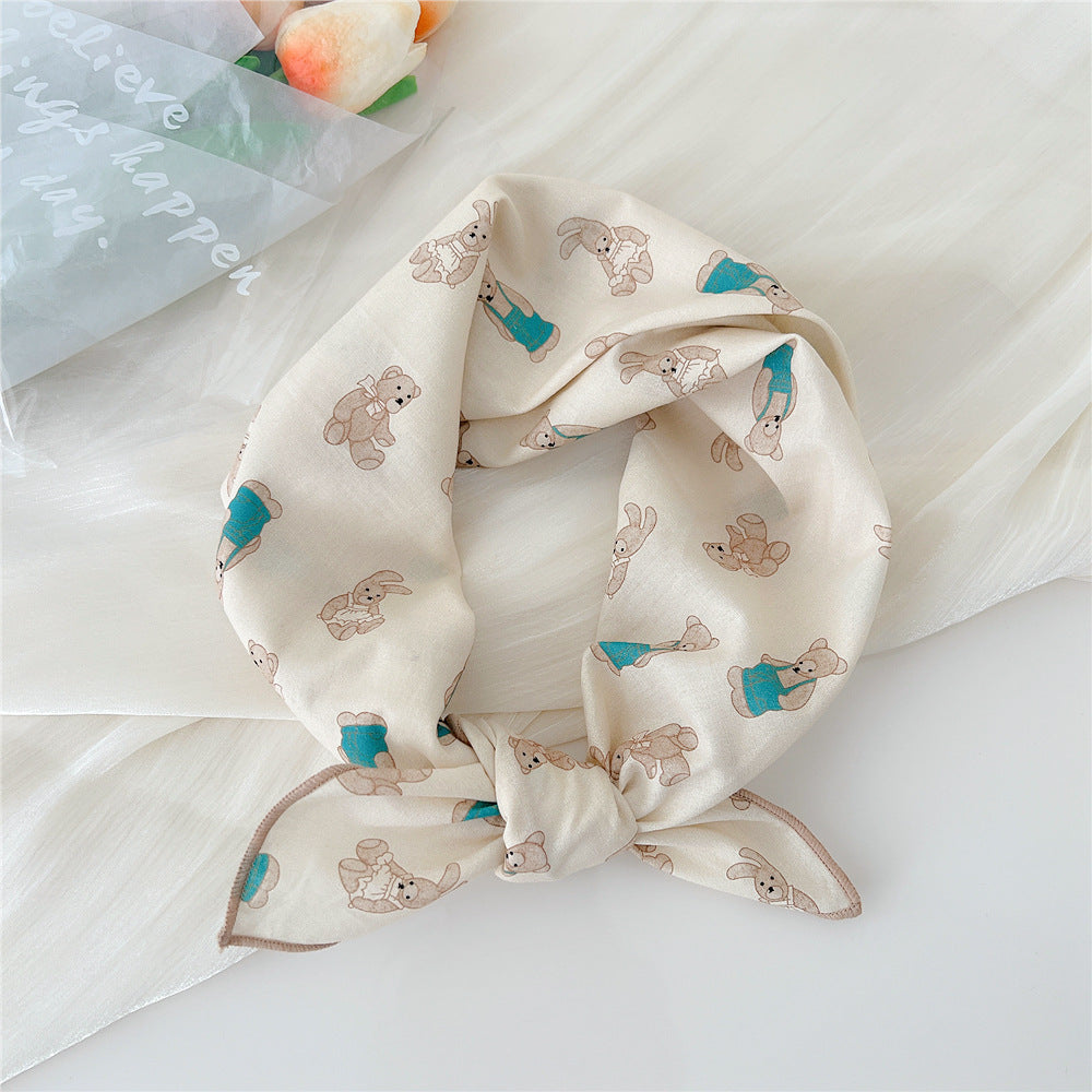 Women's Silk Summer Fresh Korean Style Artistic Scarfs