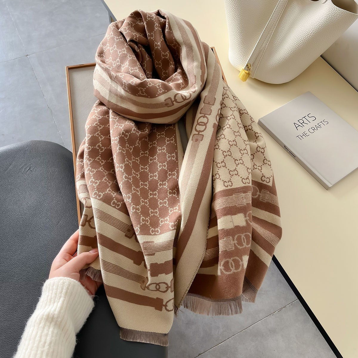 Women's Winter Temperament Wild Double-sided High Sense Scarfs