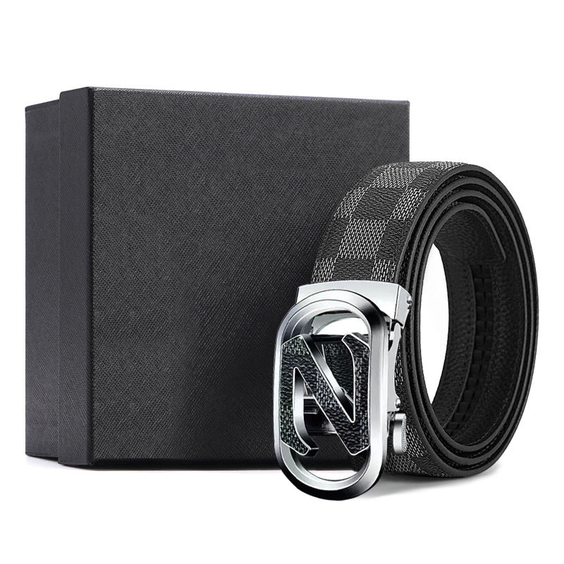 Men's Cowhide Automatic Buckle Gift Enterprise Leather Belts