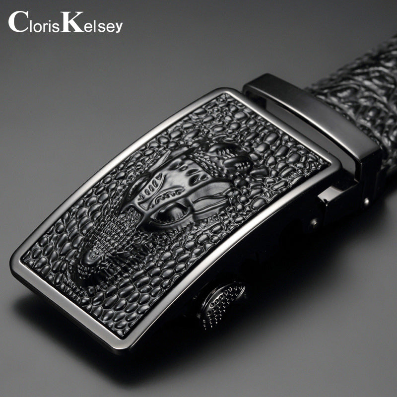 Men's Genuine Leather Crocodile Pattern Man's Automatic Belts