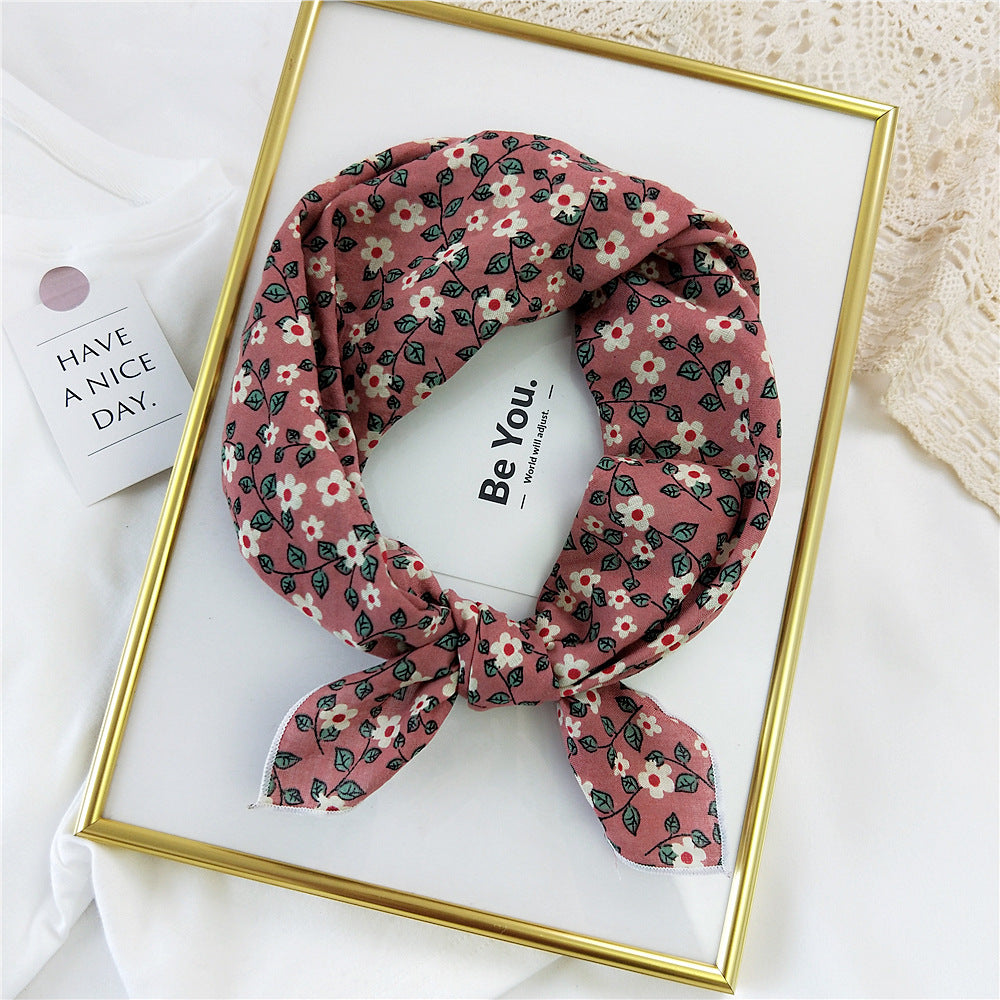 Women's Small Square Towel Silk Autumn Summer Fashion Korean Scarfs