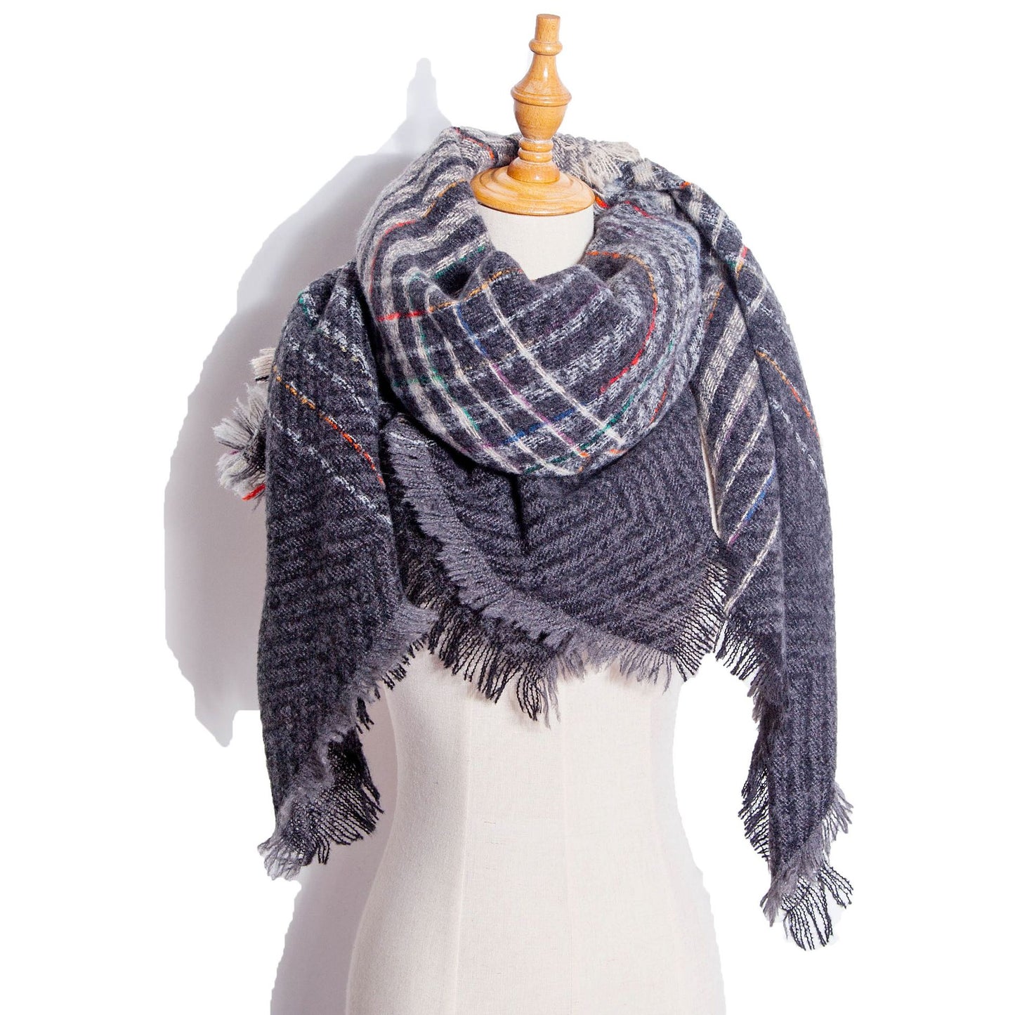 Versatile Source Shawl Large Plaid Triangle Scarfs