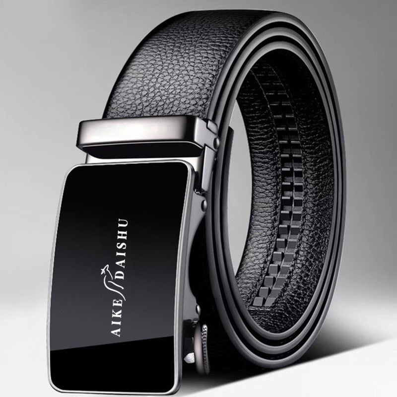 Men's Popular Leather Cowhide Automatic Buckle Genuine Casual Pant Belts