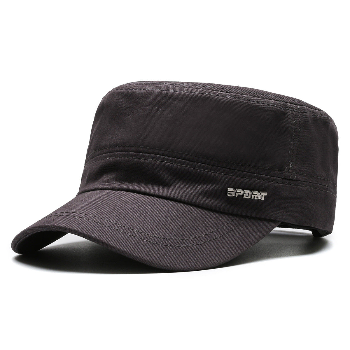 Men's Four Casual Twill Cotton Flat-top Simple Peaked Hats & Caps