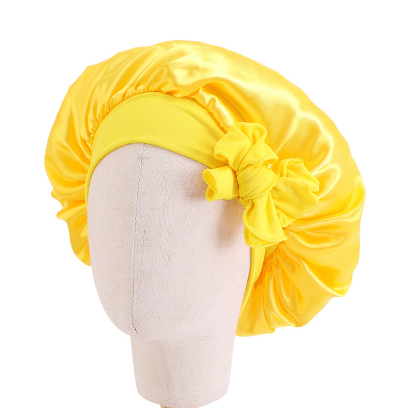 Children's Silk Ribbon Tam-o'-shanter Satin Nightcap Knotted Kids' Headwear