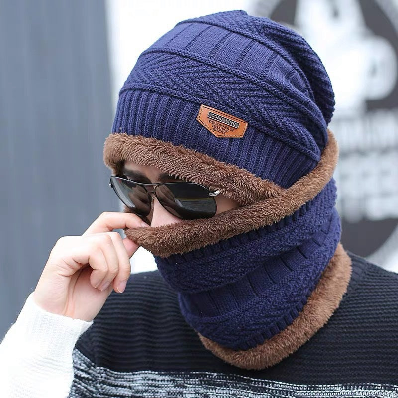 Men's Set Cold Protection Hat Earmuffs Knitted Hats & Caps