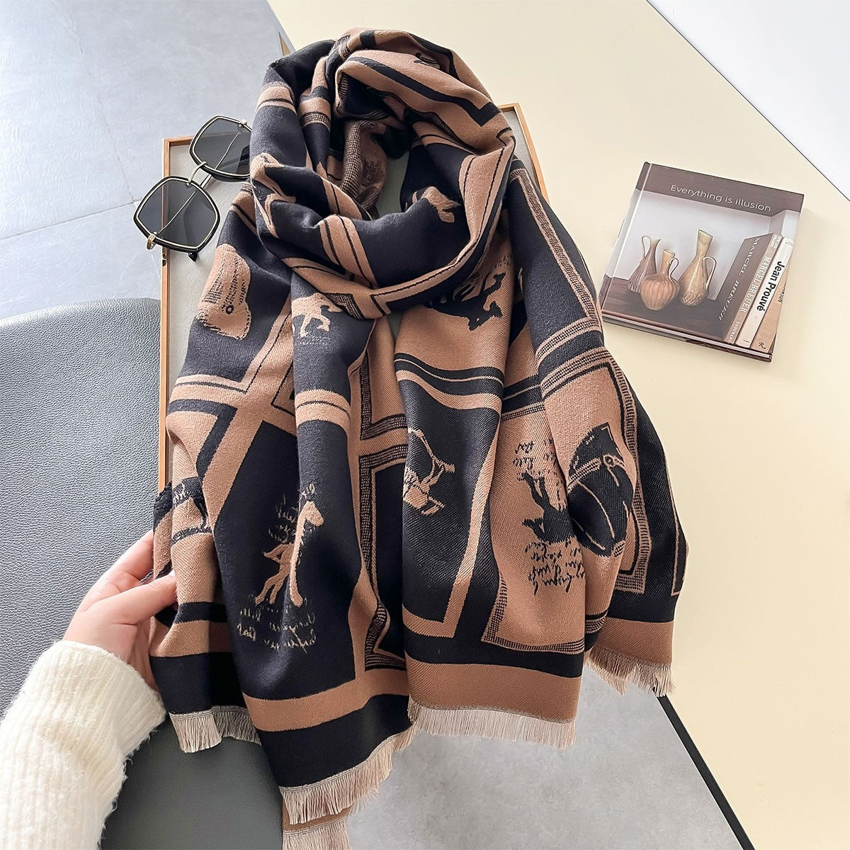 Women's Winter Temperament Wild Double-sided High Sense Scarfs