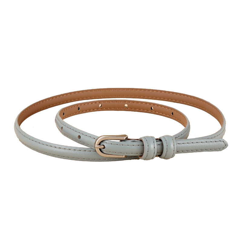 Women's Summer Joker Leather Thin Wind Decoration Belts