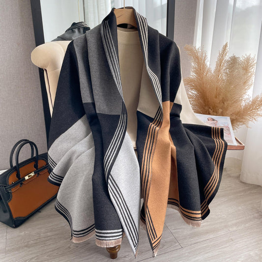 Women's Style Color Matching Fashion Artificial Cashmere Air Scarfs