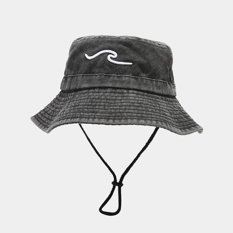 Women's Retro Wave Embroidered Fisherman Hat Casual Hats & Caps