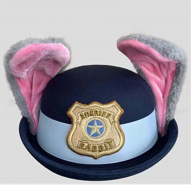 Hat Rabbit Bowler Police Officer Adult Hats & Caps