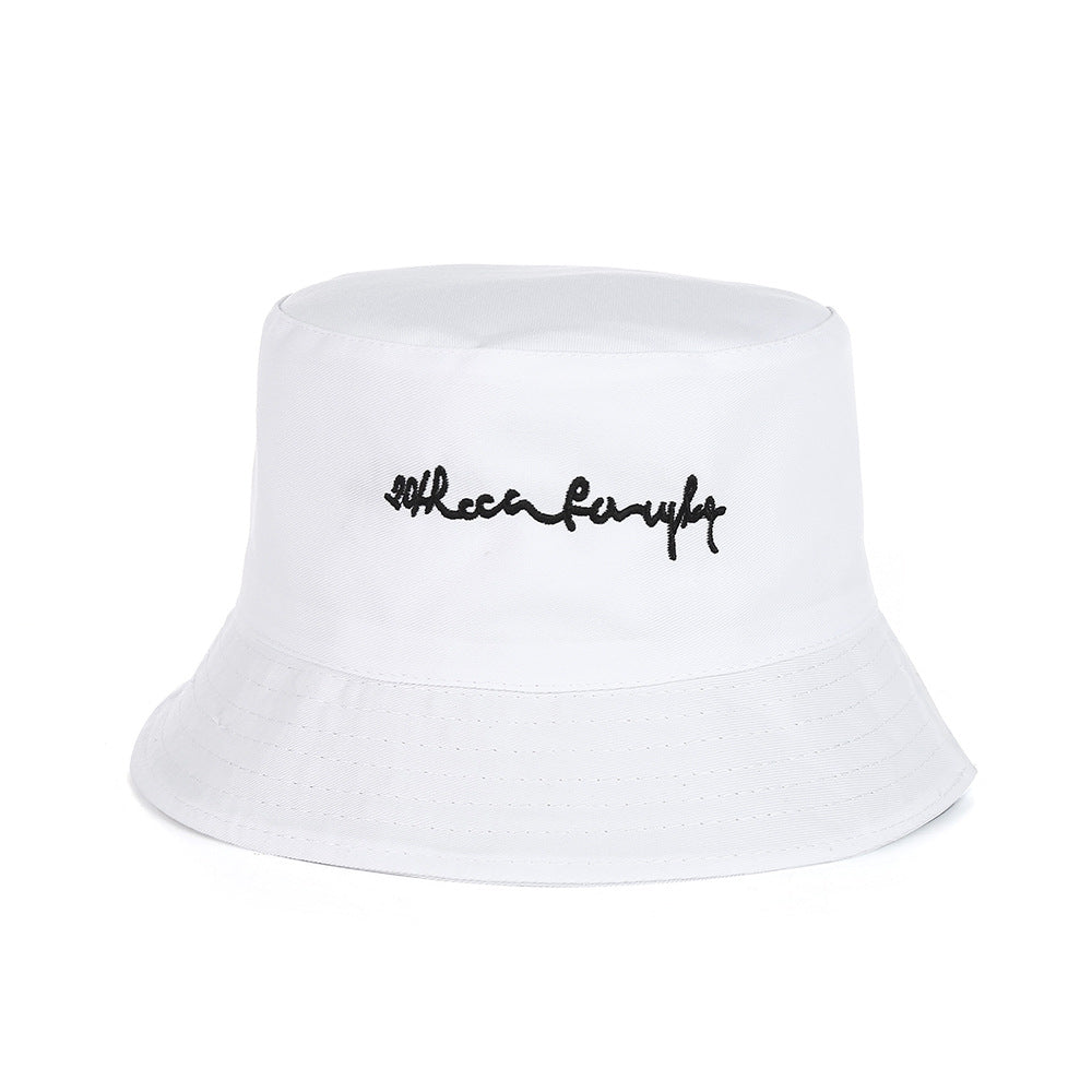 Women's Double Sided Embroidery English Bucket Outdoor Hats & Caps