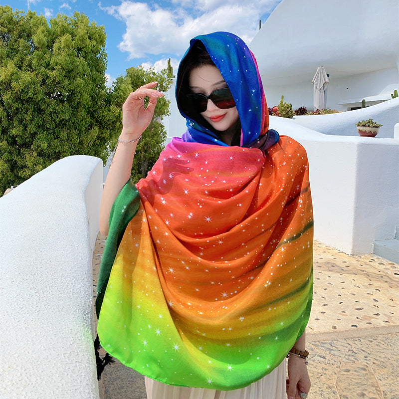 Ethnic Print Travel Outdoor Shawl Air-conditioned Scarfs