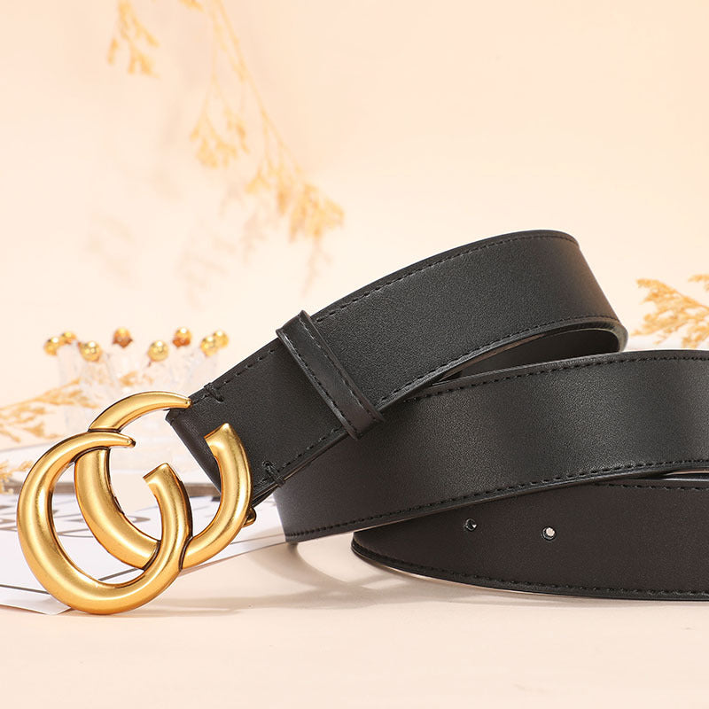 Women's Double-sided Cowhide Fashion Simple Smooth Buckle Belts