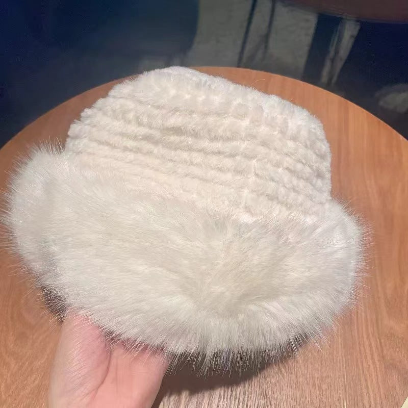 Women's Plush Bonnet Fleece-lined Thick Warm Earflaps Hats & Caps