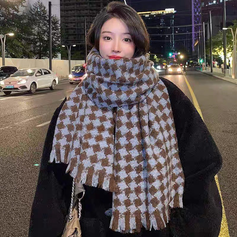 Women's High-grade Plaid Shawl Autumn Versatile Fashion Scarfs