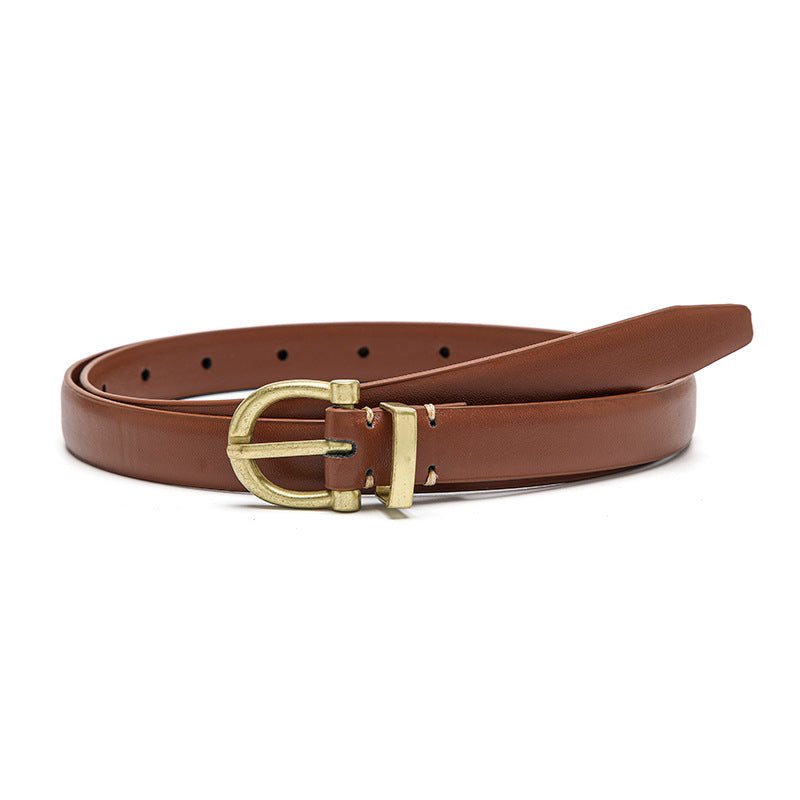 Women's Fashion Decorative Thin Style Retro Gold Belts