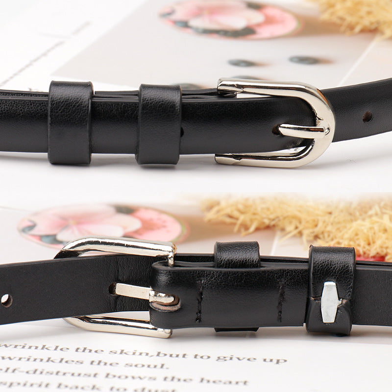 Women's Fashionable Alloy Pin Buckle Thin Matching Belts