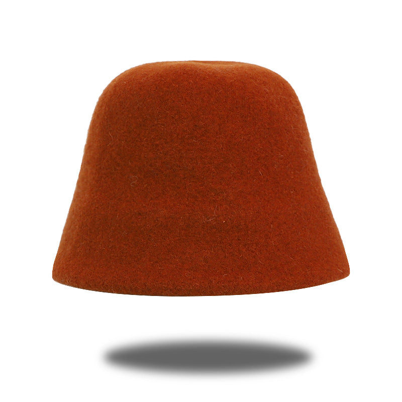 Women's Hat Fashion Simple Wool Bucket Dome Hats & Caps