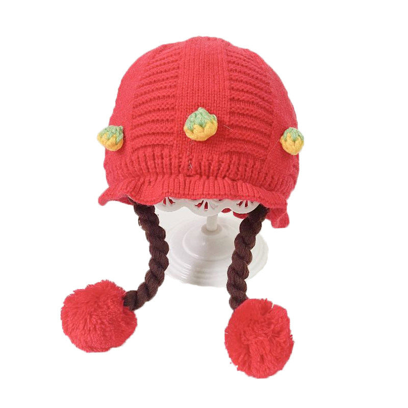 Knitted Cute Wig Infant Pullover Keep Kids' Headwear