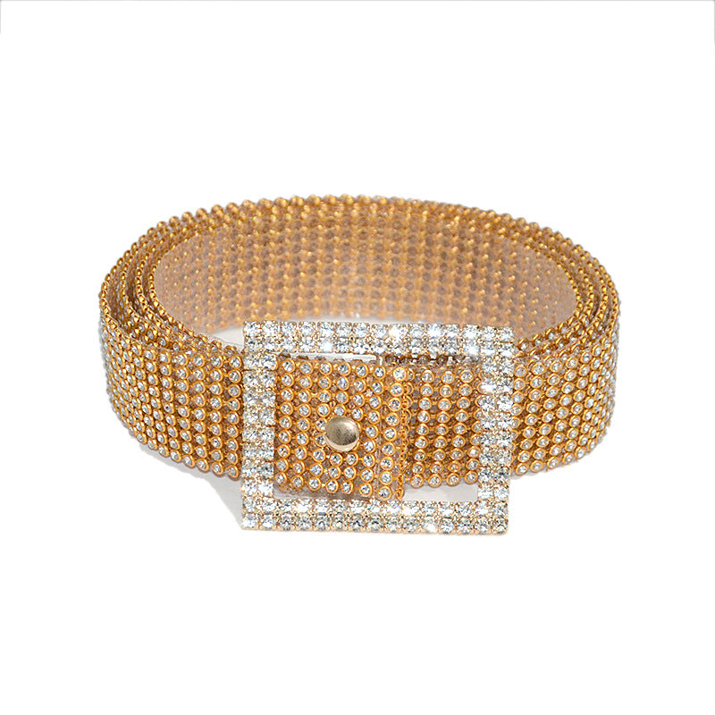 Women's Diamond Band Rows Full Rhinestone Inlaid Belts