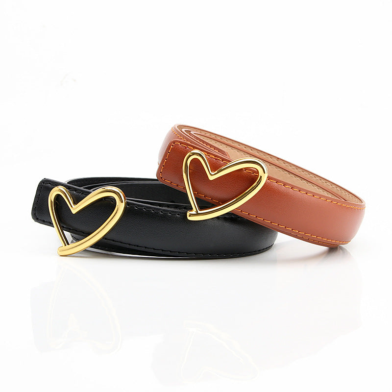 Women's Heart Buckle Dress Decoration Cutting Edge Belts