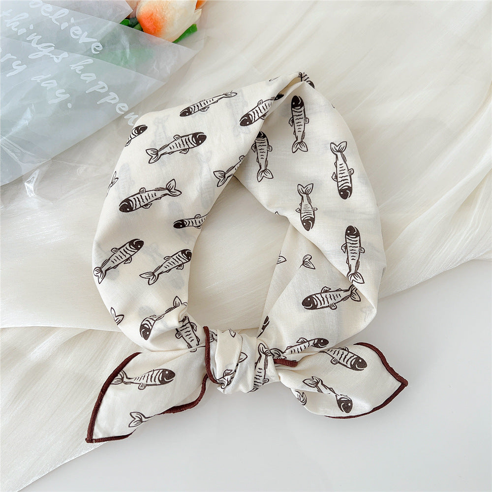 Women's Silk Summer Fresh Korean Style Artistic Scarfs