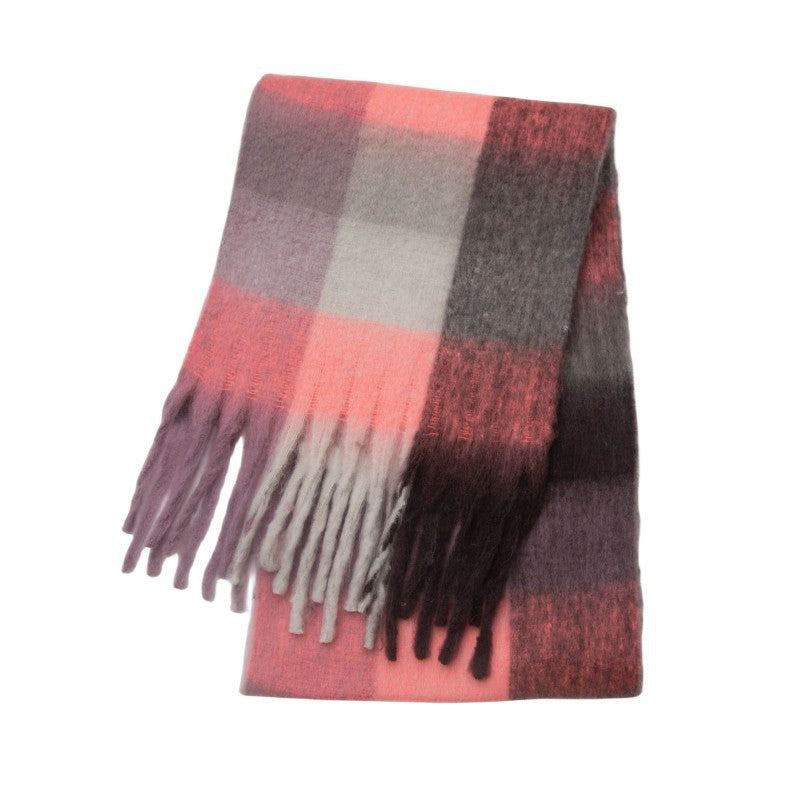 Women's Thick Color Thickened Double-sided Plaid Bib Scarfs