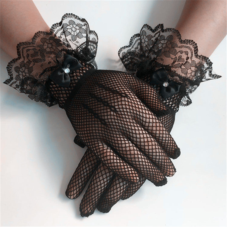 Women's Style Bowknot Thin Dress Decoration Wedding Gloves