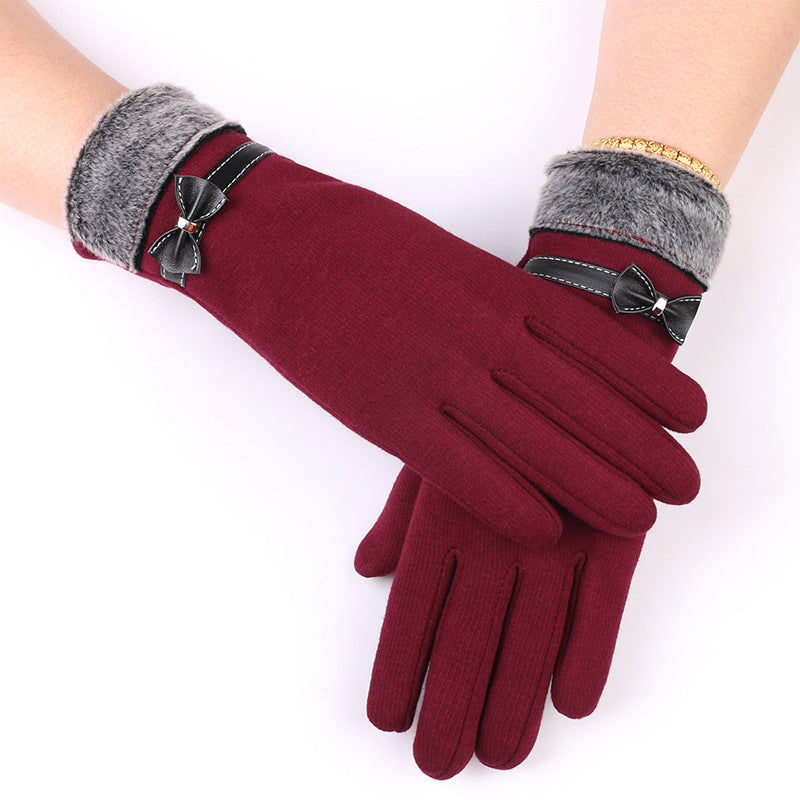 Women's Fleece-lined Warm Veet Riding Winter Snow Gloves