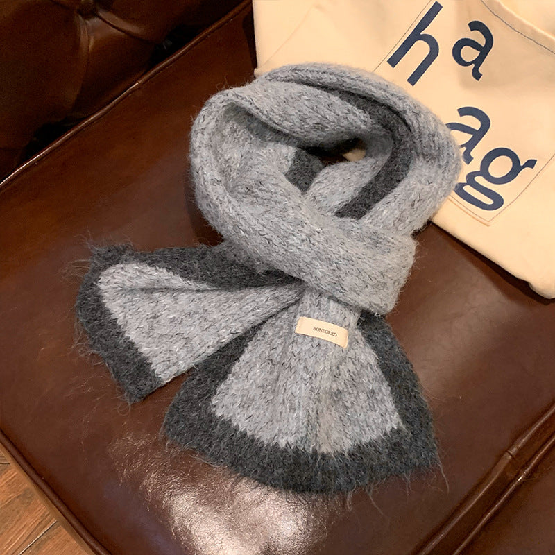 Women's Woolen With Wool Warm Shawl Knitted Scarfs