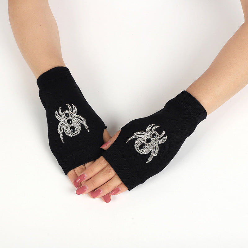 Women's & Men's Sailor Dance Open Finger Rivet Knitting Gloves