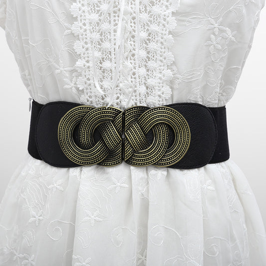 Women's Seal Wide Decoration Dress Fashion Elastic Belts