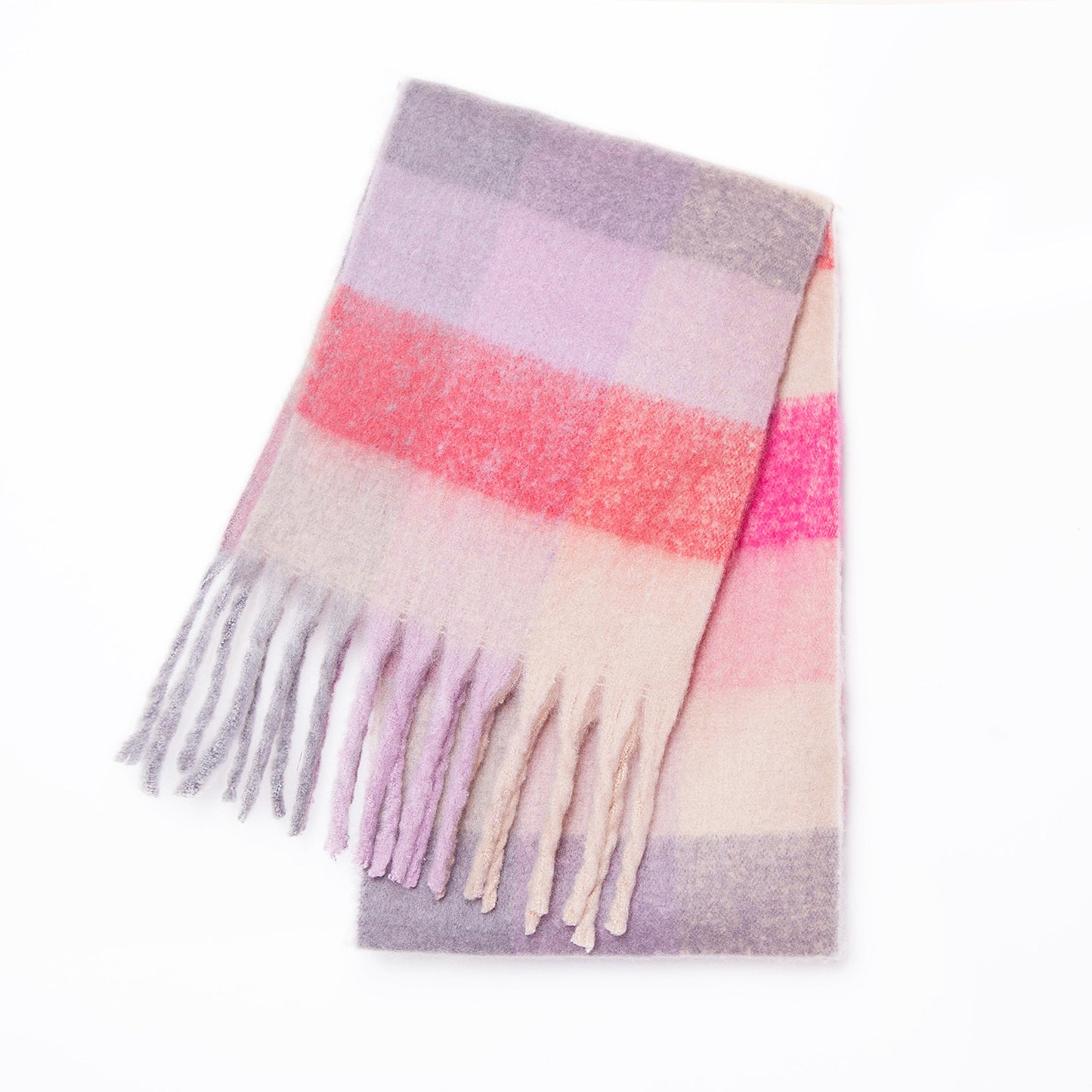 Women's Thick Color Thickened Double-sided Plaid Bib Scarfs