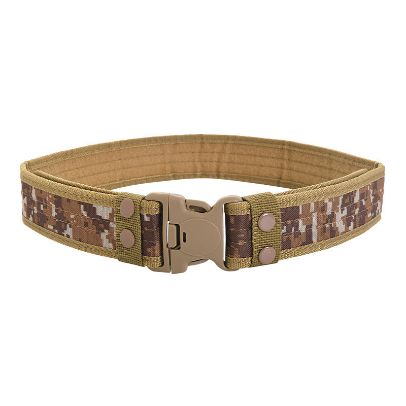 Men's Plastic Buckle Camouflage Nylon Foam Wide Military Belts