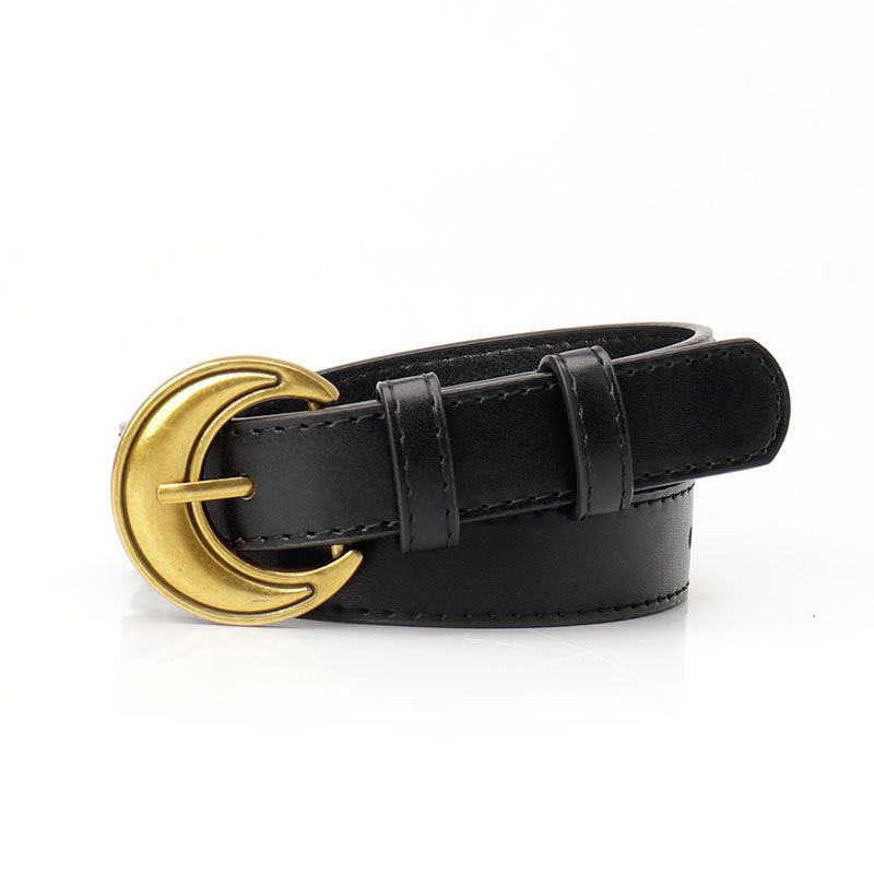 Women's Crescent Fashion Commuter Style Ancient Gold Belts