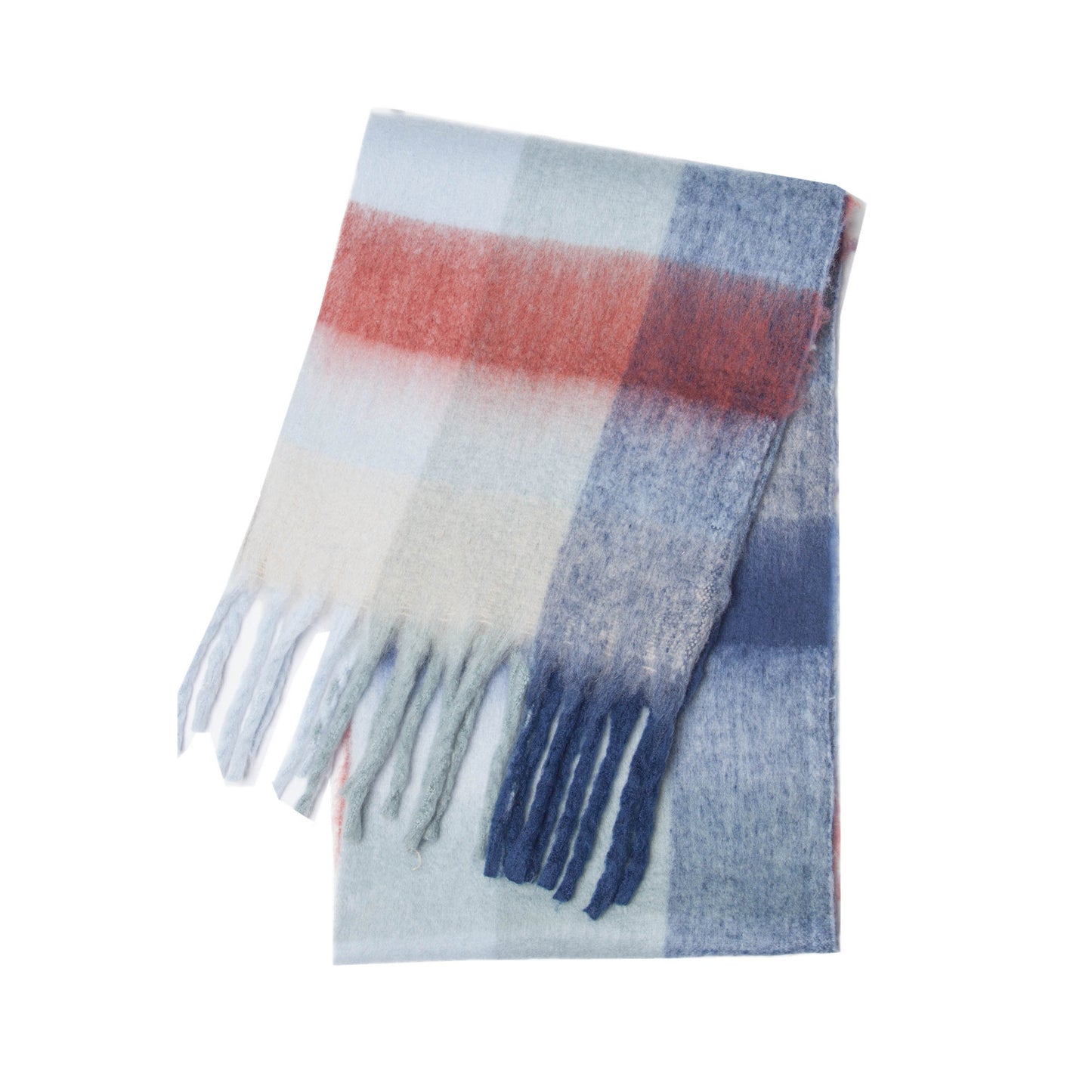 Women's Thick Color Thickened Double-sided Plaid Bib Scarfs