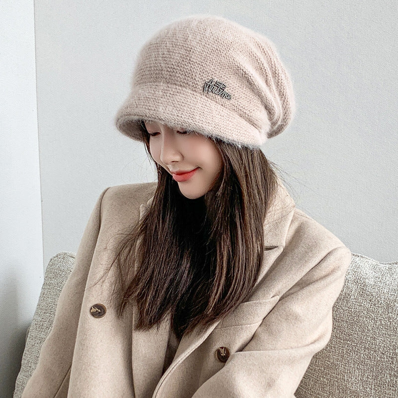 Women's Pile Heap Korean Fashionable Rabbit Fur Hats & Caps