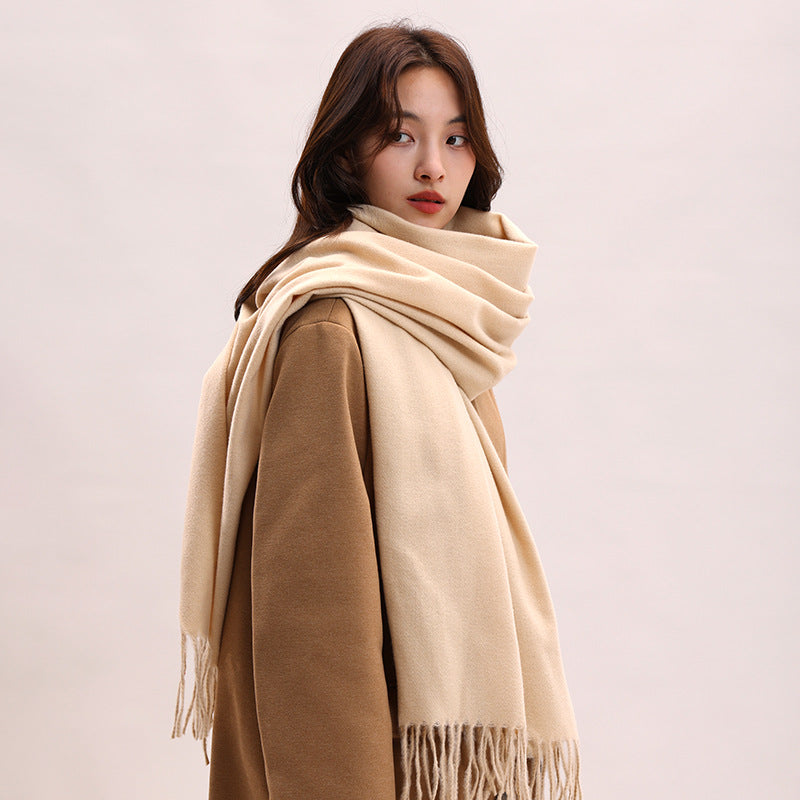 Women's Solid Color Winter Versatile High-grade Shawl Fashion Scarfs